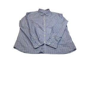 Vineyard Vines Performance Shirt Mens Large Blue Plaid Classic Fit Whale Logo